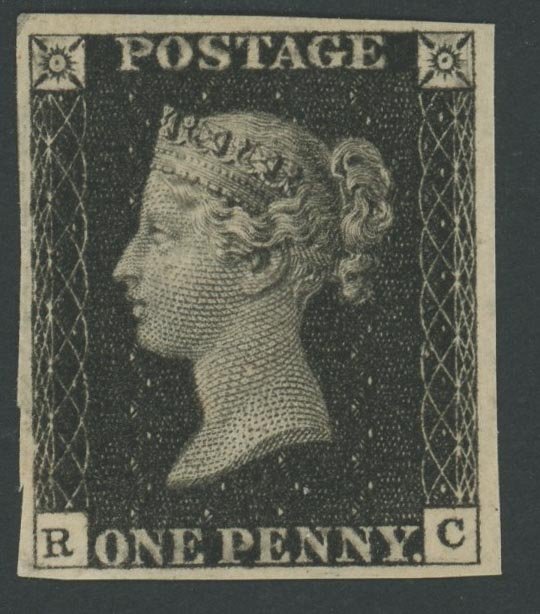1840 1d Black (Plate VIII) Lettered R-C Extremely Fine Mint