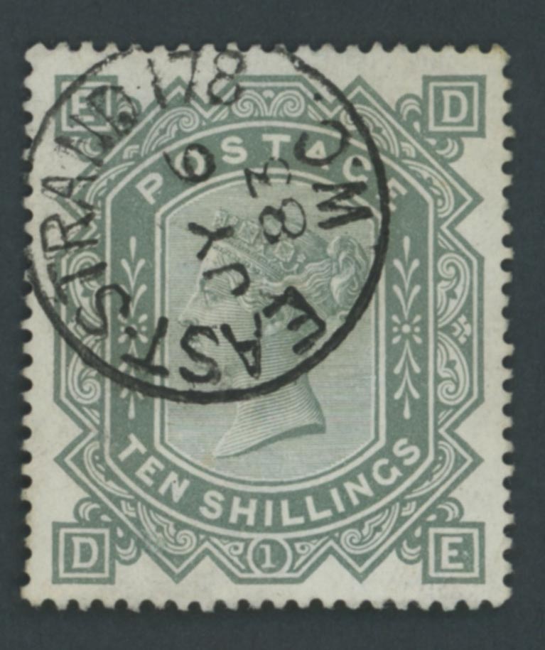 1883 10/- Greenish Grey Exceptionally Fine Used