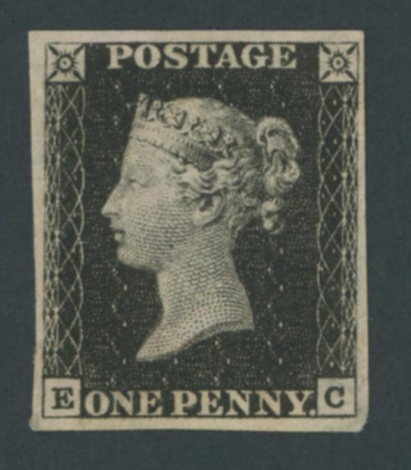 1840 1d Black (Plate 1b) Lettered E-C