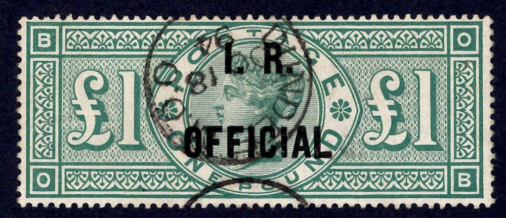 1892 £1 Green I.R. OFFICIAL Exceptionally Fine Used
