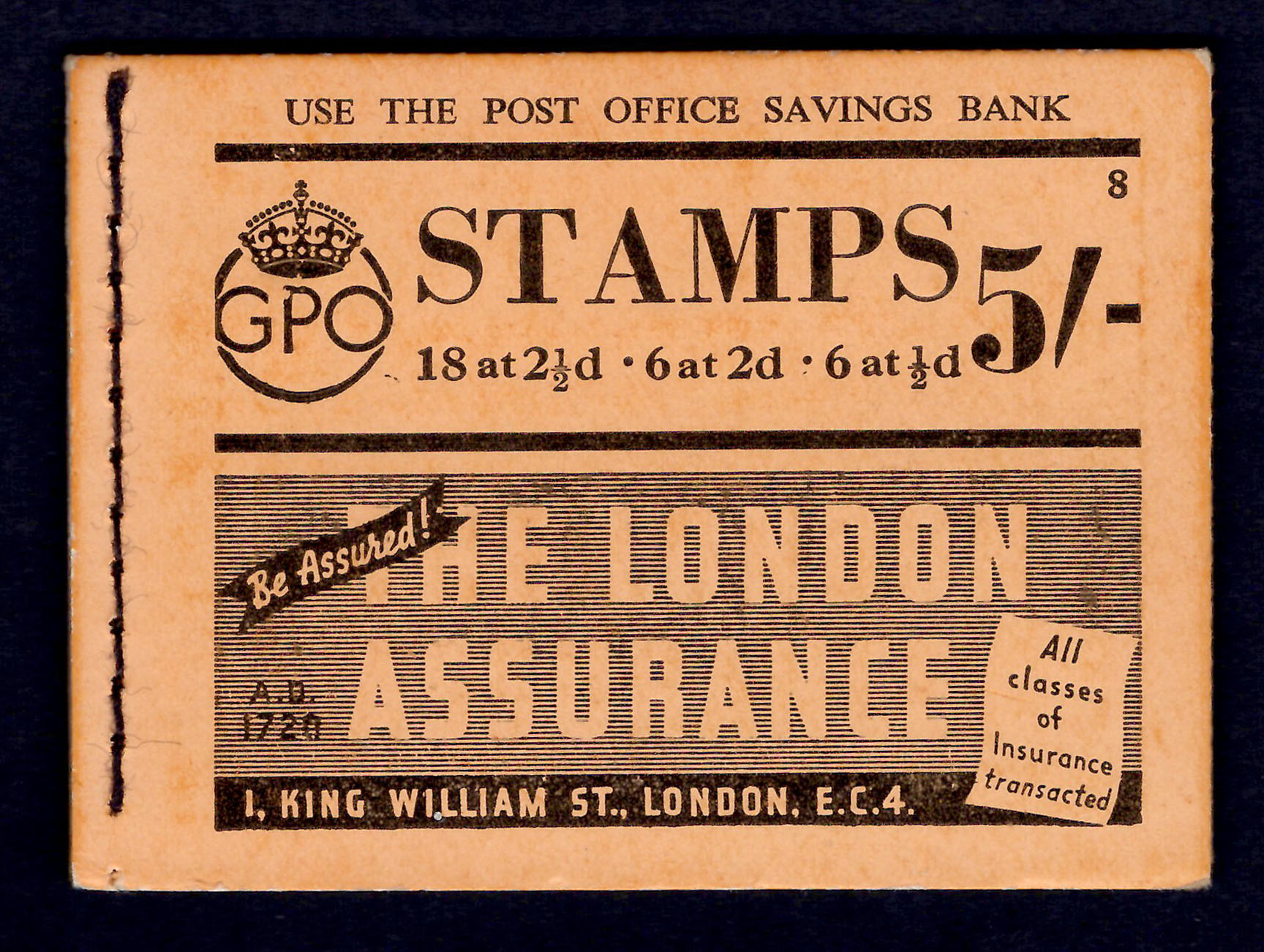 1940 5/- Booklet (Edition No.8) Extremely Fine
