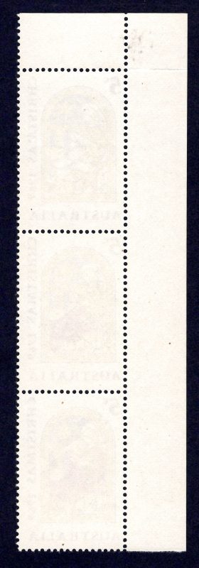 Australia 1969 Christmas 5c Magenta Omitted Strip - Image 2