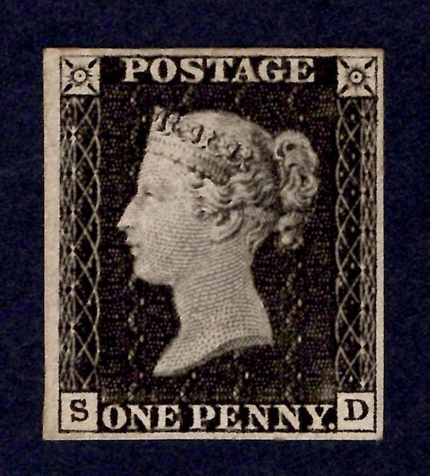 1840 1d Intense Black (Plate 1a) Imperforate Imprimatur