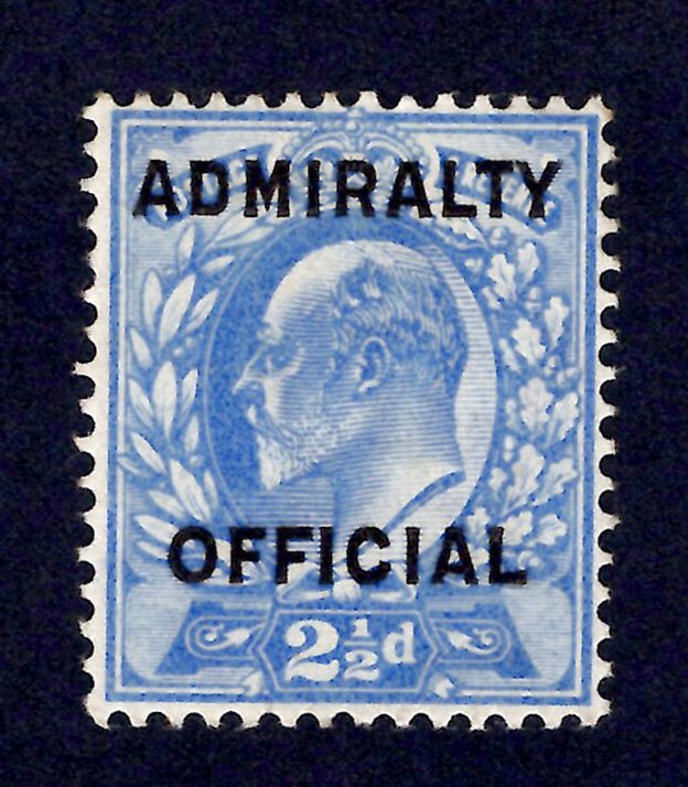 1904 2½d Ultramarine ADMIRALTY OFFICIAL