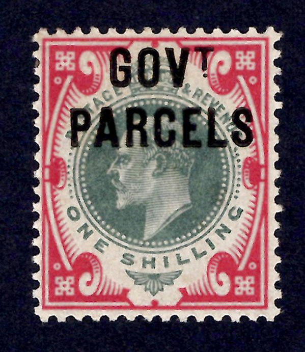 1902 1/- Dull Green & Carmine GOVT. PARCELS Official